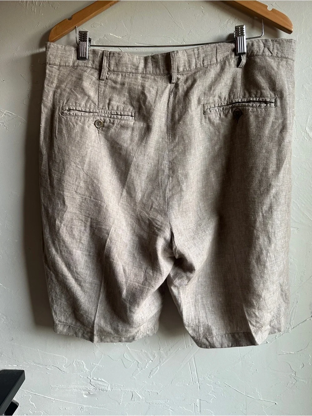 Linen Shorts Relaxed Resort Coastal Old Money Quiet Luxury Beige 36